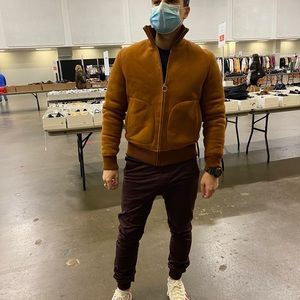 Sandro Shearling Bomber Jacket